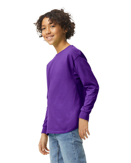 Gildan 5400B Youth Long Sleeve Cotton Fabric - Purple, Classic Fit, Long Sleeve (1 Piece)