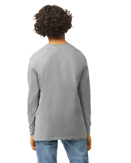 Gildan 5400B Youth Long Sleeve Cotton Fabric - Sport Grey, Long Sleeve, Youth, 5 Sizes (XS, S, M, L, XL)