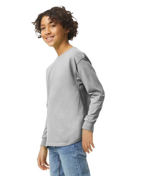 Gildan 5400B Youth Long Sleeve Cotton Fabric - Sport Grey, Long Sleeve, Youth, 5 Sizes (XS, S, M, L, XL)