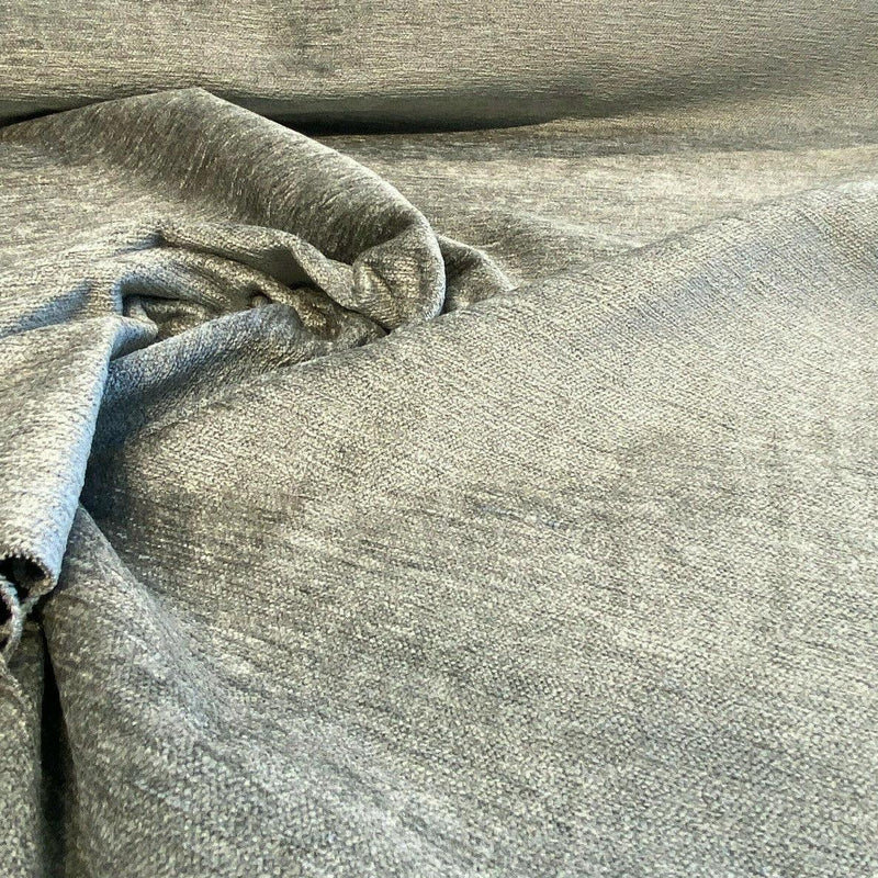 Soft Cuddle Chenille Upholstery Fabric - Pewter Taupe, Cuddle Pattern, 54" Width (1 Yard)