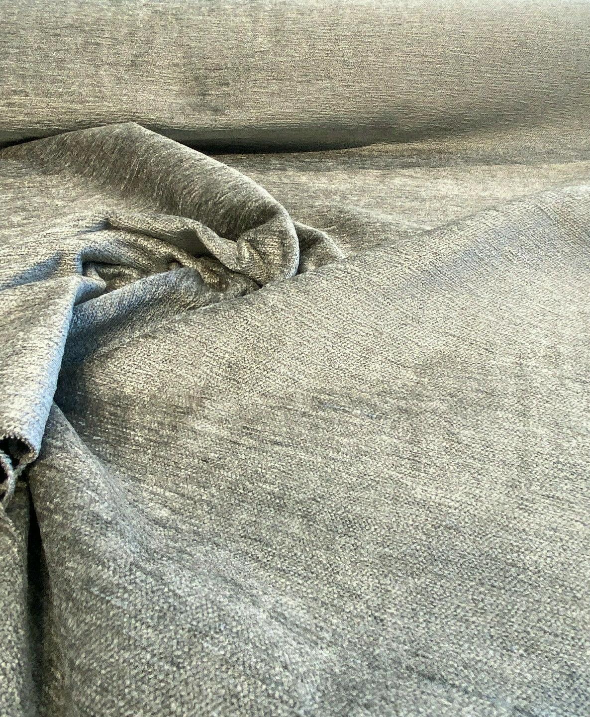 Soft Cuddle Chenille Upholstery Fabric - Pewter Taupe, Cuddle Pattern, 54" Width (1 Yard)