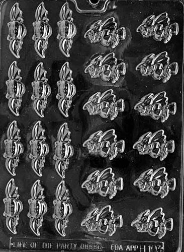 Bite Size Bats & Witches Chocolate Mold - LPH103