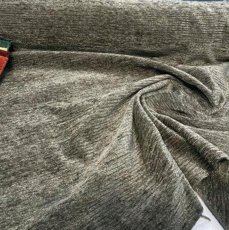 Soft Cuddle Chenille Upholstery Fabric - Metal Gray Cuddle, 54" Width (1 Yard)