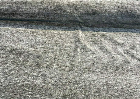 Soft Cuddle Chenille Upholstery Fabric - Metal Gray Cuddle, 54" Width (1 Yard)