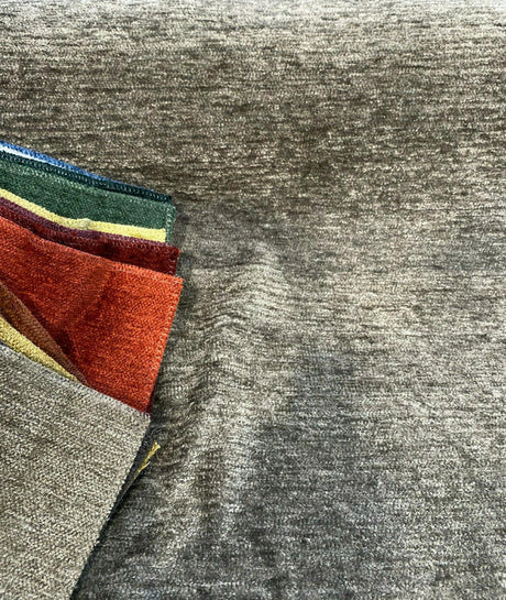 Soft Cuddle Chenille Upholstery Fabric - Metal Gray Cuddle, 54" Width (1 Yard)