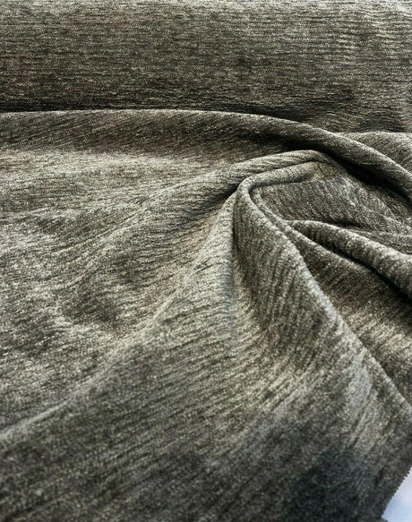 Soft Cuddle Chenille Upholstery Fabric - Metal Gray Cuddle, 54" Width (1 Yard)