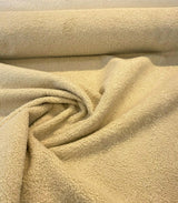Fuzzy Wooly Boucle Polyester Fabric - Beige Parchment, 54" Width, 50,000 Double Rubs (1 Yard)