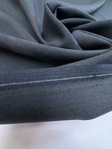 Wool Polyester Striped Suit Fabric Gray Blue