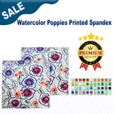 Watercolor Poppies Printed Spandex