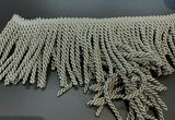 Bullion Fringe 4" Dark Silver Trim - Bullion Fringe Fabric, Dark Silver, 4" Width (1 Yard)