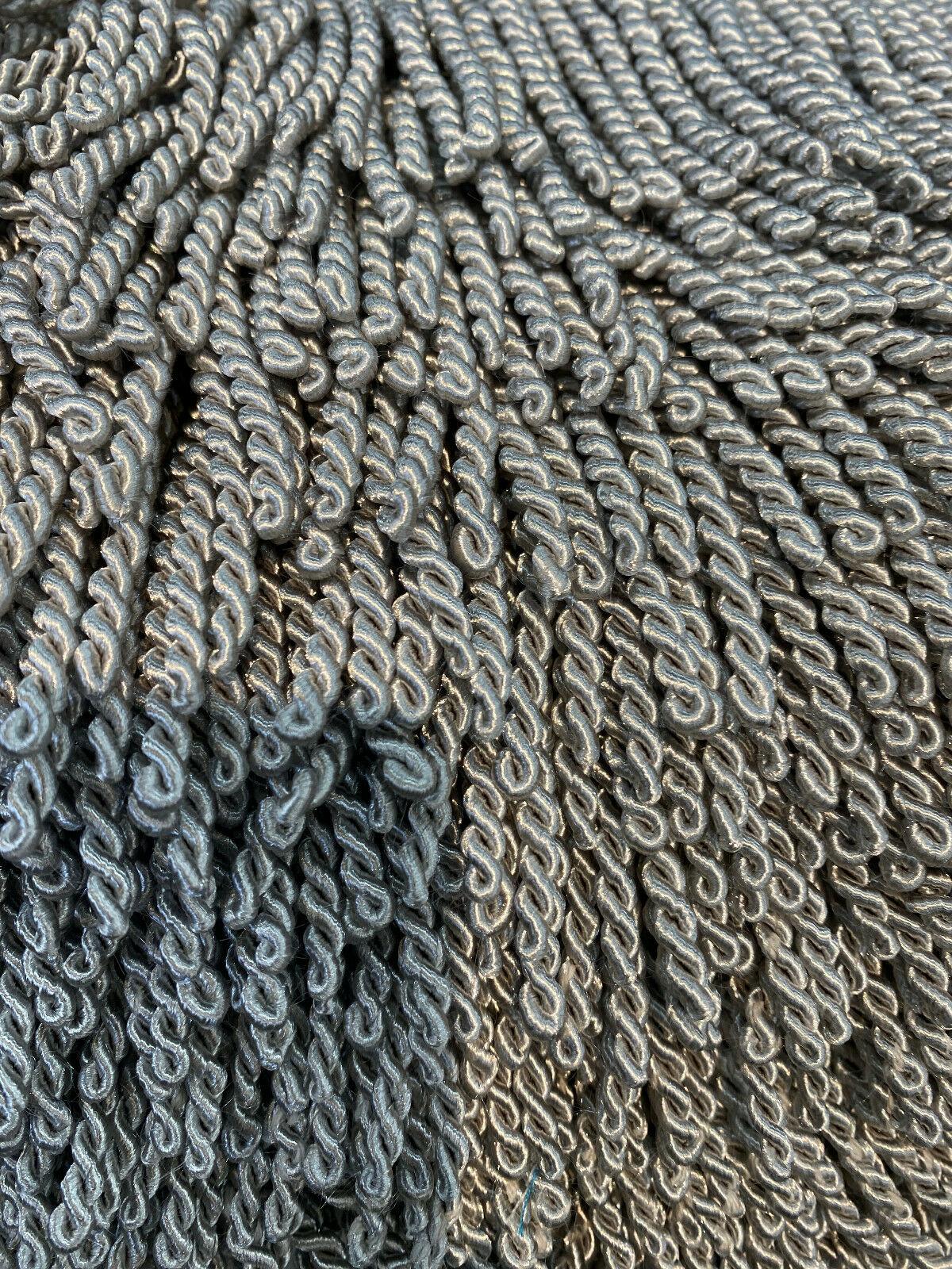 Bullion Fringe 4" Dark Silver Trim - Bullion Fringe Fabric, Dark Silver, 4" Width (1 Yard)
