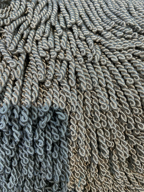 Bullion Fringe 4" Dark Silver Trim - Bullion Fringe Fabric, Dark Silver, 4" Width (1 Yard)