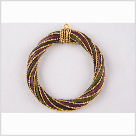 Purple/Olive/Light Olive Rattan Pendant