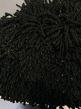 Bullion Fringe Black Trim Fabric - Black, 4" Width (1 Yard)