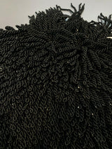 Bullion Fringe Black Trim Fabric - Black, 4" Width (1 Yard)