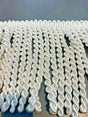 Bullion Fringe Cotton Polyester Fabric - White, 4" Width (1 Yard)
