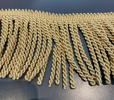 Bullion Fringe Trim - Light Gold, 4" Width (1 Yard)