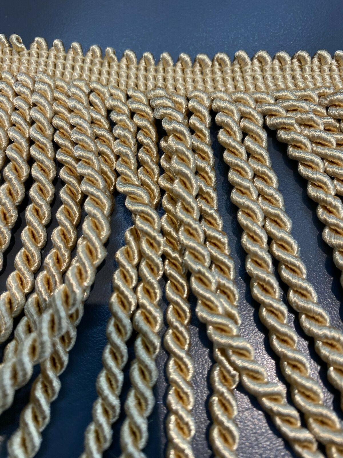 Bullion Fringe Trim - Light Gold, 4" Width (1 Yard)