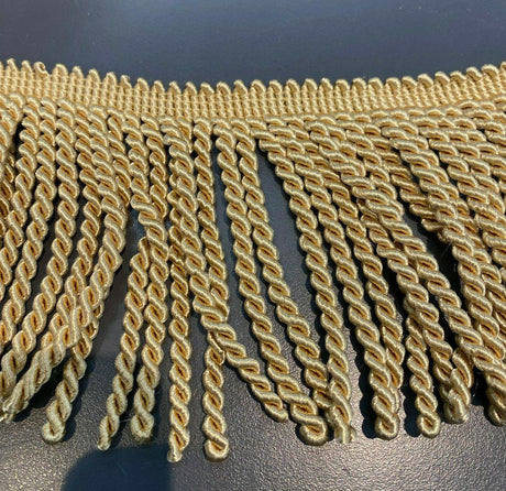 Bullion Fringe Trim - Light Gold, 4" Width (1 Yard)