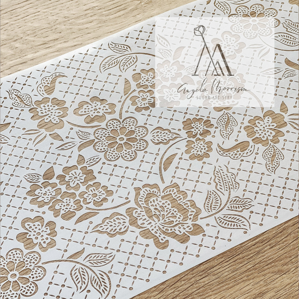 Angela Morrison Chantilly Lace Cake Stencil