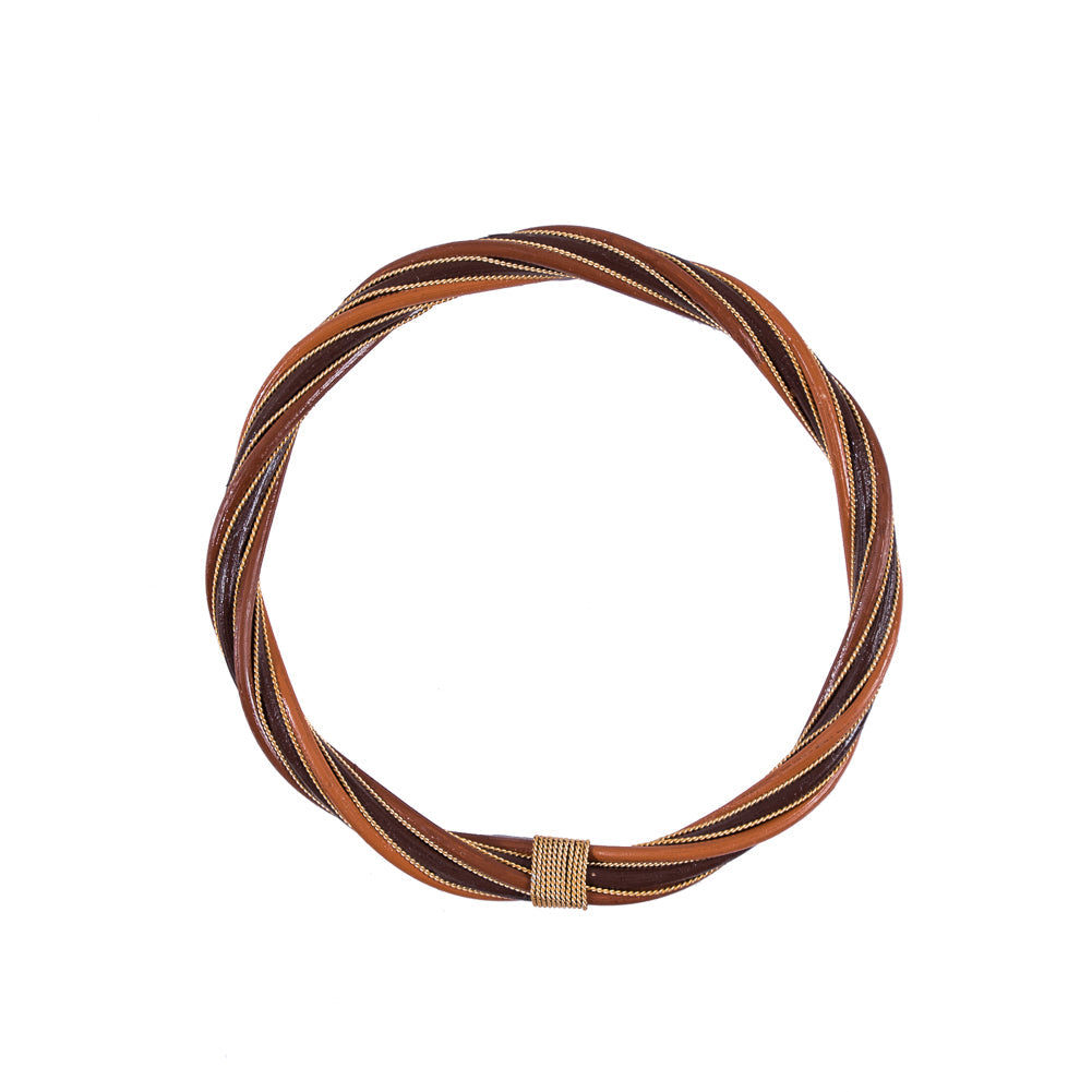 Brown and Rust Rattan Handle - 6.5"