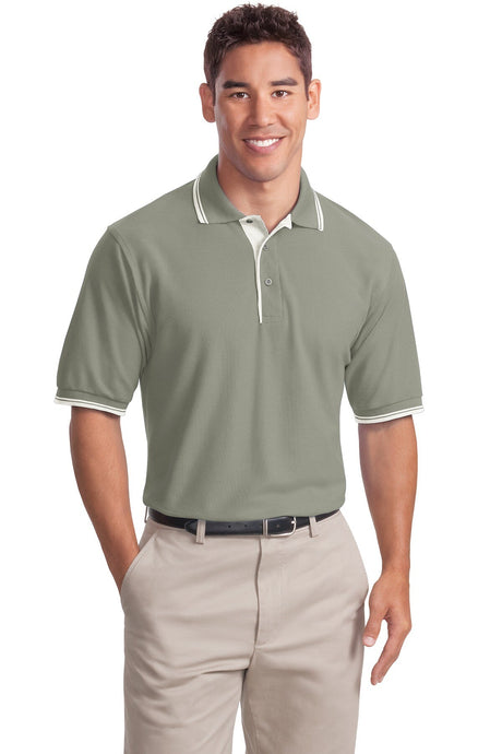 DISCONTINUED Port Authority® Silk Touch Polo with Stripe Trim