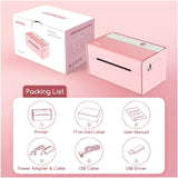 JADENS® Pink Bluetooth Thermal Label Printer 4x6