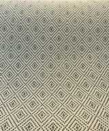 Classic Diamond Brocade Upholstery Fabric - Navy Blue, Off-White, 56" Width (1 Yard)