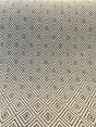 Classic Diamond Brocade Upholstery Fabric - Navy Blue, Off-White, 56" Width (1 Yard)