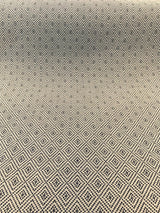 Classic Diamond Brocade Upholstery Fabric - Navy Blue, Off-White, 56" Width (1 Yard)
