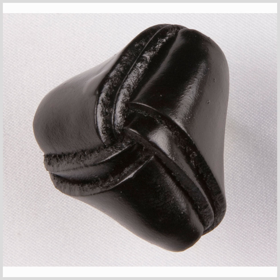 Black Leather Button - 24L/15mm