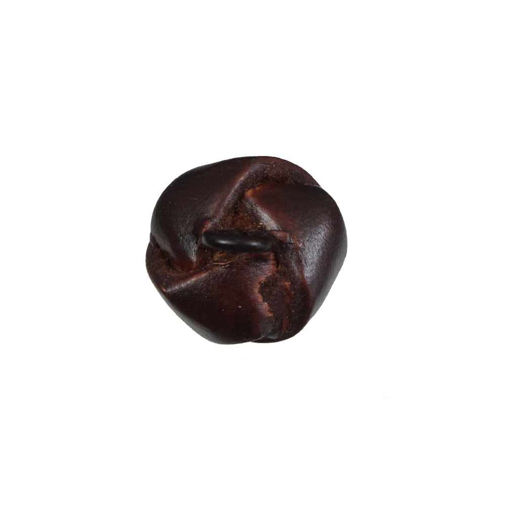 Antique Brown Knotted Leather Button - 24L/15mm