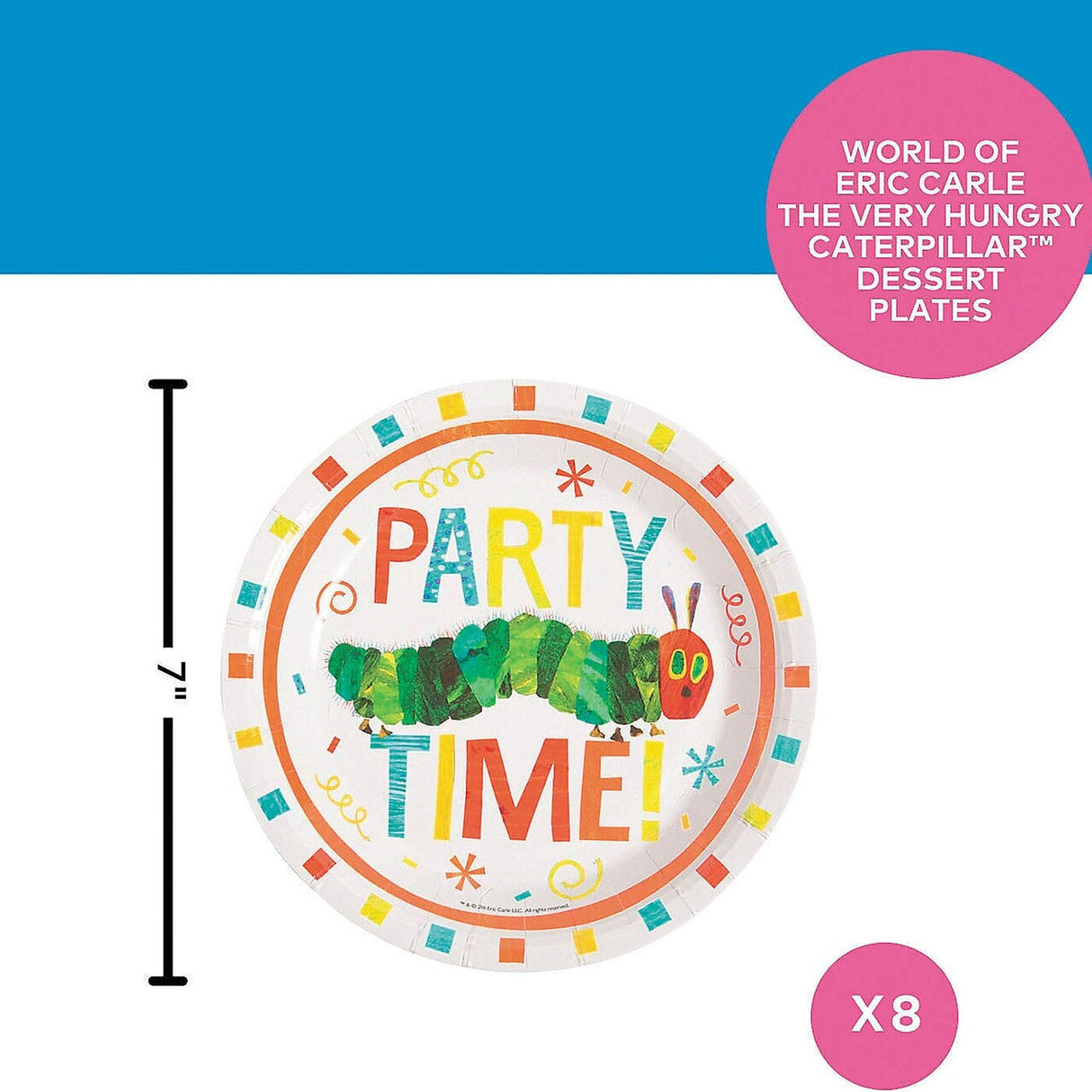 8 Ct The Very Hungry Caterpillar Paper Dessert Plates, 7"