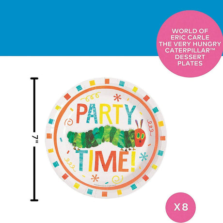 8 Ct The Very Hungry Caterpillar Paper Dessert Plates, 7"