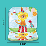 8 Ct. 1st Birthday Circus Dessert Plates Colorful Lion Theme Party Plates 7 1/4"