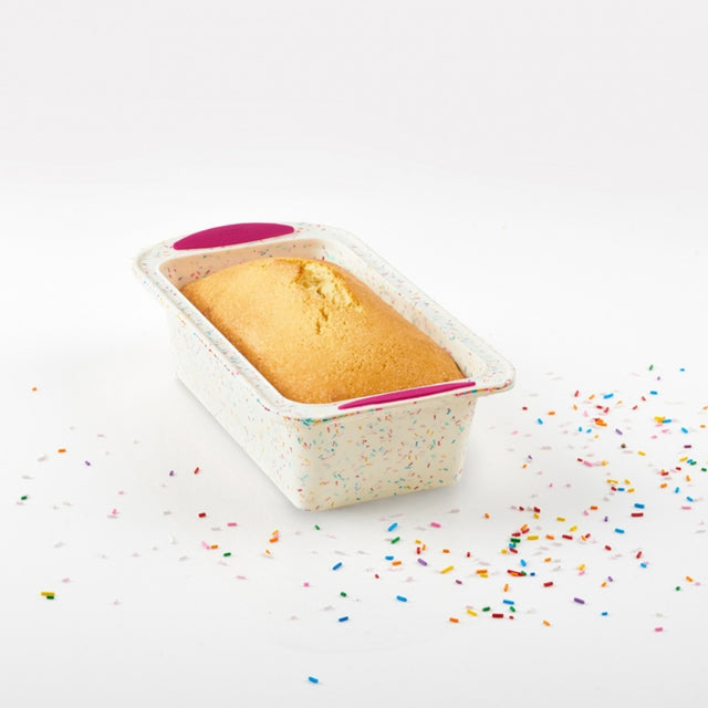 Trudeau Confetti Fuchsia Silicone Loaf Pan, 8.5" x 4.5"