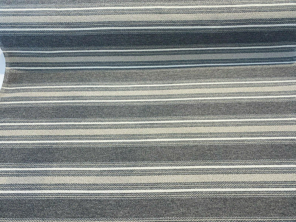 Pindler Zoya Sandstone Stripe Upholstery Fabric - Sand Gray And Ivory, 50" Width, 7.75" Vertical Repeat (1 Yard)