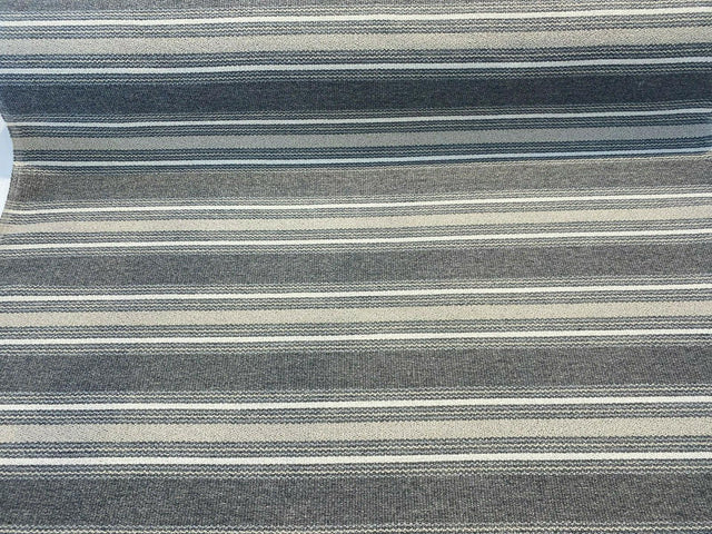 Pindler Zoya Sandstone Stripe Upholstery Fabric - Sand Gray And Ivory, 50" Width, 7.75" Vertical Repeat (1 Yard)