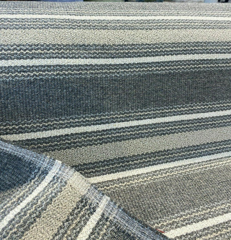 Pindler Zoya Sandstone Stripe Upholstery Fabric - Sand Gray And Ivory, 50" Width, 7.75" Vertical Repeat (1 Yard)