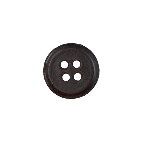 Antique Brown Leather 4-Hole Button - 24L/15mm