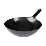 Winco Black Carbon Steel Wok, 14"