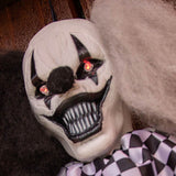 4 Foot Hanging Animated Black And White Clown Halloween Decoration