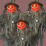 Pumpkin Hanging Scarecrow Rustic Ragged Clothes Halloween Decoration