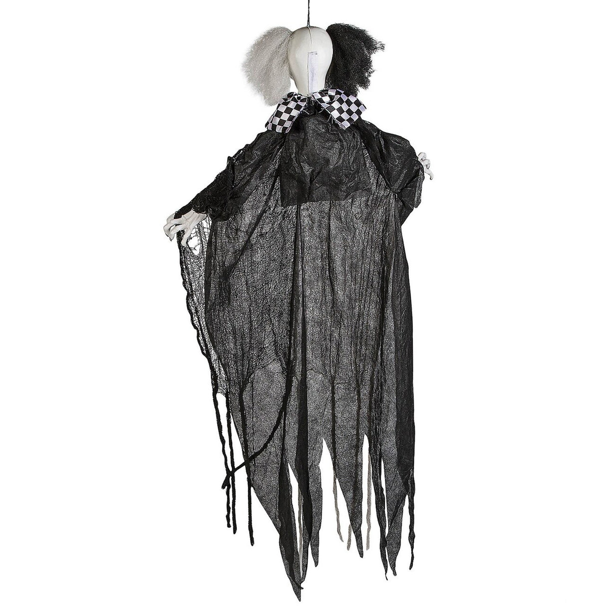 4 Foot Hanging Animated Black And White Clown Halloween Decoration