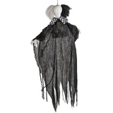 4 Foot Hanging Animated Black And White Clown Halloween Decoration