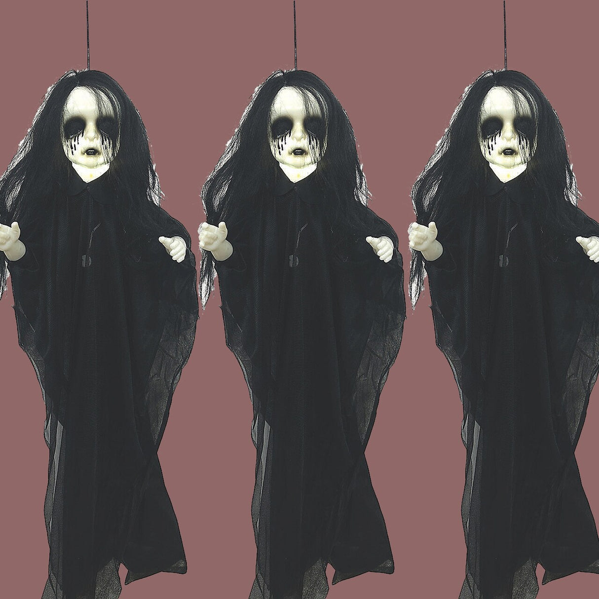 Light Up Hanging Undead Girl Halloween Decoration 29.5 x 43.25 Inch