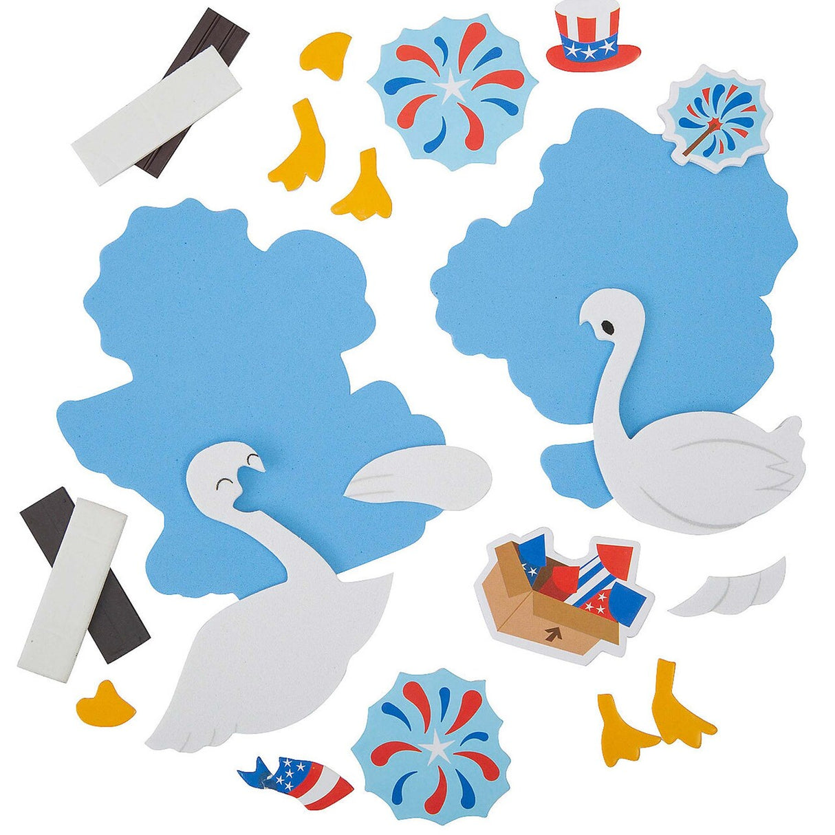 3 3/4" - 4" Patriotic Silly Goose Firework Magnet Craft Kit Makes 12