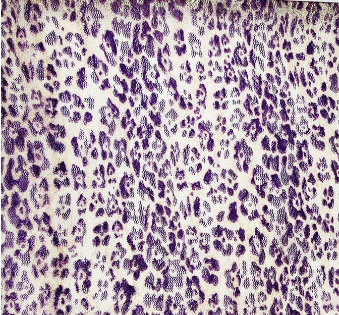 Lace Animal Print 5455-2 Sample Lace Fabric - Lavender/Ivory Animal Print, 50/52" Width