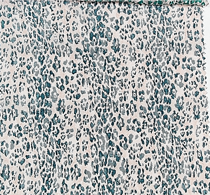 Lace Animal Print 5455-2 Sample Polyester Spandex Lace Fabric - Blue/Ivory Animal Print, 50/52" Width