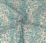Lace Animal Print 5455-2 Polyester Spandex Lace Fabric - Green/Ivory Animal Print, 50/52" Width